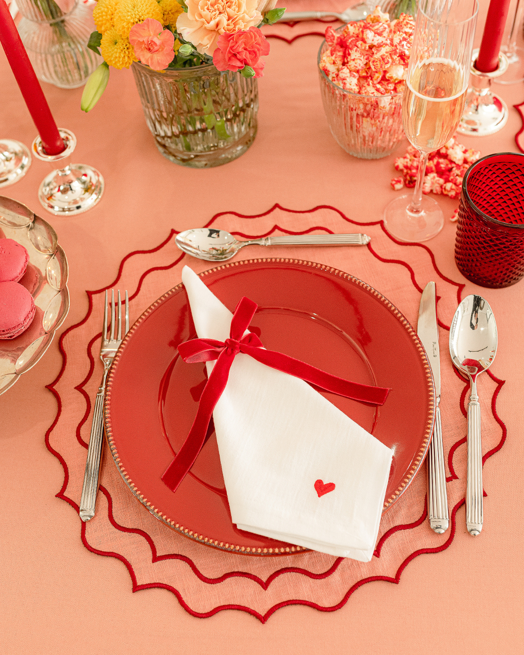 Mariaida Home Love Peçete Kırmızı - Görsel 2